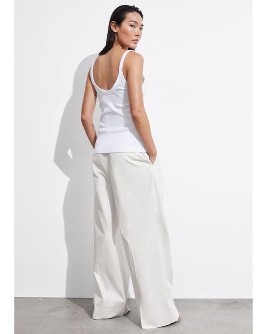 & Other Stories White Scoop-neck Tank Top