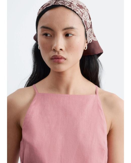 & Other Stories Pink Linen Mini Dress