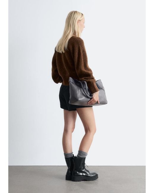 & Other Stories Brown Alpaca-Blend Cardigan