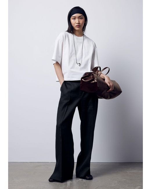 & Other Stories White Tailored Linen Trousers