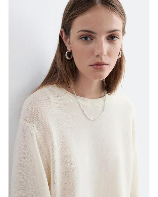 & Other Stories Natural Knitted Cotton T-Shirt