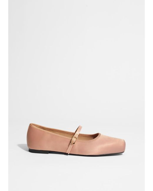 & Other Stories White Square-Toe Ballet Flats