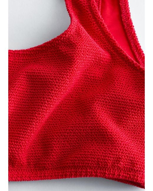 & Other Stories Textured Bikini Top
