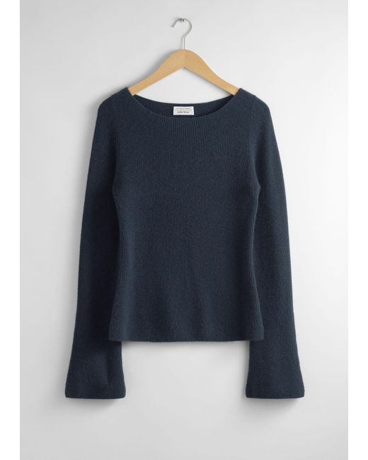 & Other Stories Blue Bell Sleeve Cashmere Jumper