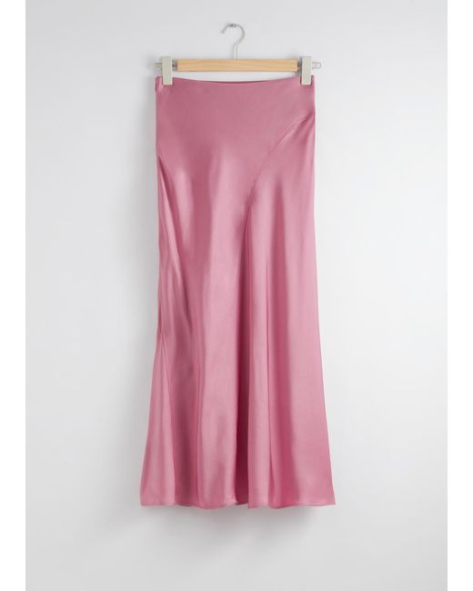Jupe Midi En Satin & Other Stories en coloris Pink