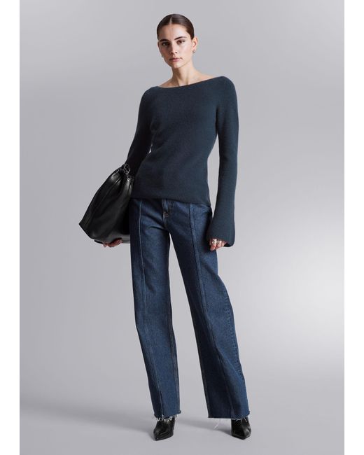 & Other Stories Blue Bell Sleeve Cashmere Jumper