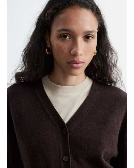 & Other Stories Black Wool Corset Rib Cardigan