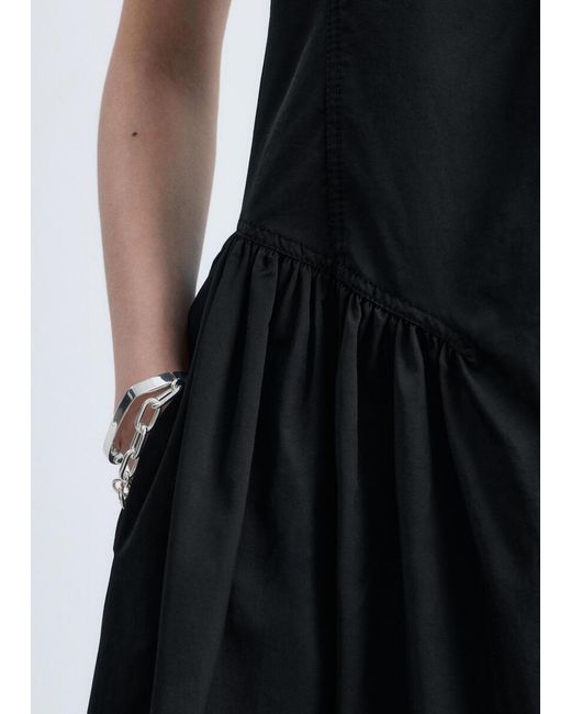 & Other Stories Black Flared Midi Dress