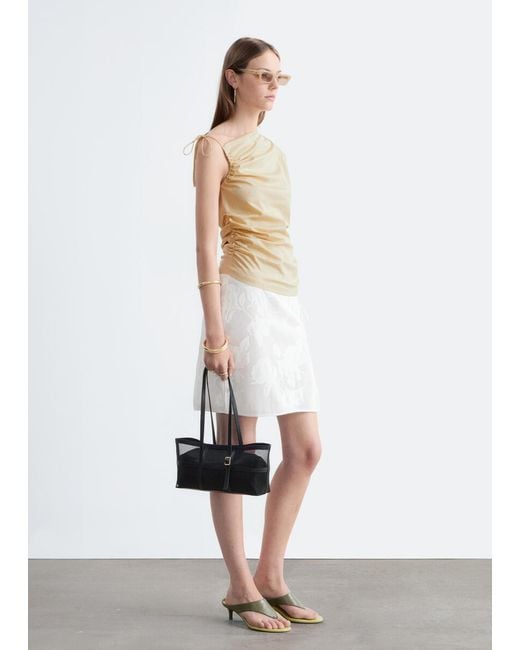 & Other Stories White Cotton One-Shoulder Top