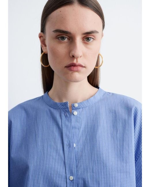 & Other Stories Blue Oversized Cotton Shirt