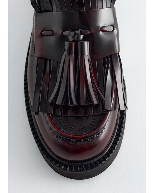& Other Stories Black Chunky Leather Loafers