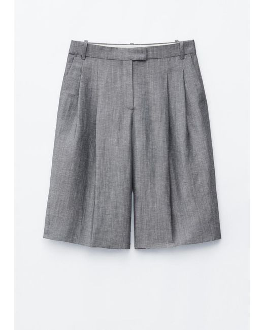 & Other Stories Gray Tailored Bermuda Shorts