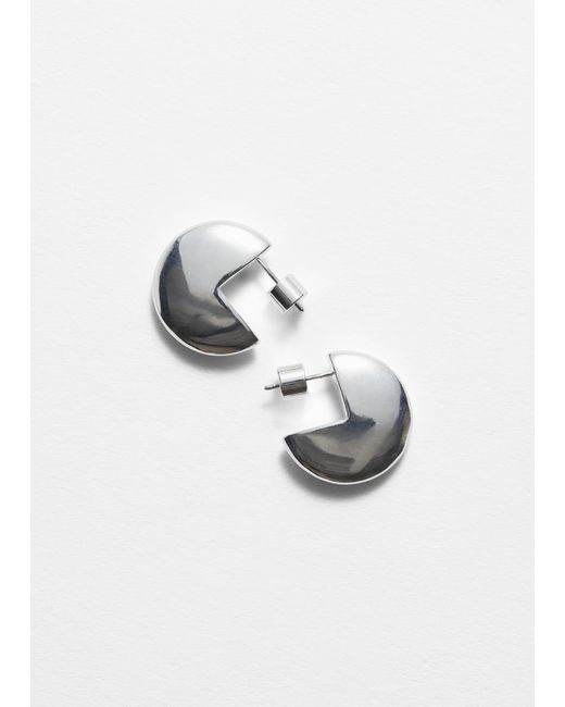 & Other Stories White Geometric Hoop Earrings