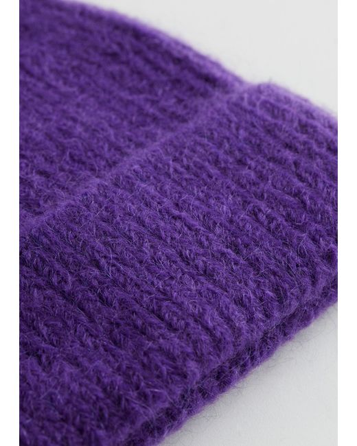 & Other Stories Purple Wool Blend Beanie
