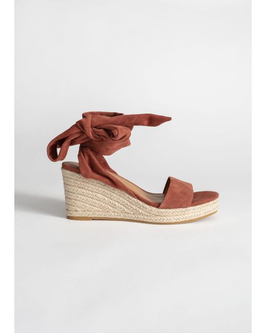 orange espadrille wedges