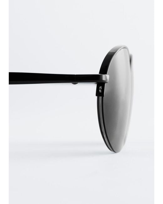 & Other Stories Brown Round Wire-Frame Sunglasses