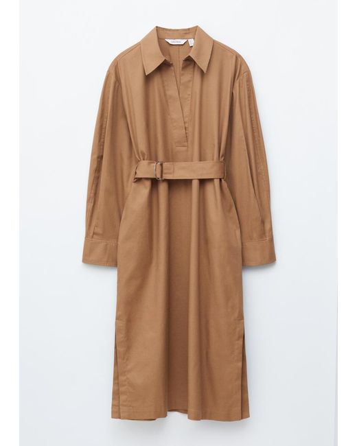 & Other Stories White Belted Midi Dress