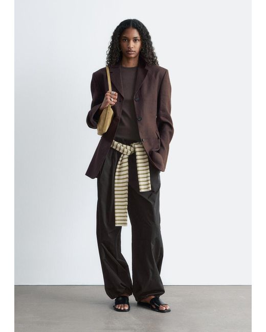 & Other Stories Gray Nylon Parachute Trousers