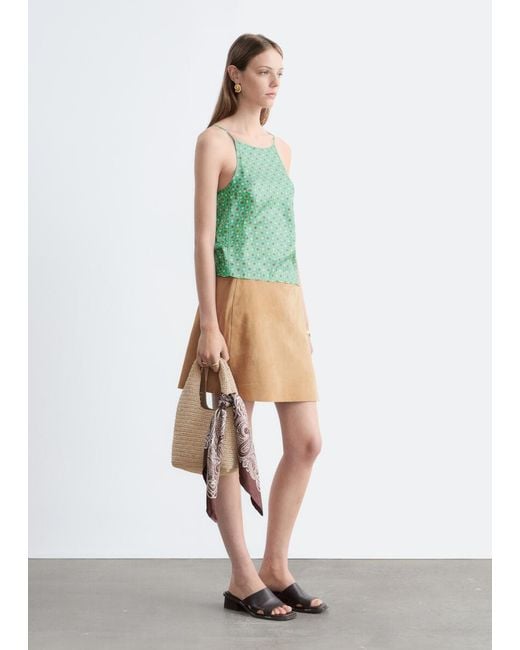 & Other Stories Green Silk Tank Top