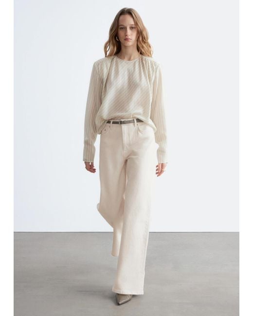 & Other Stories White Wide-Leg Jeans