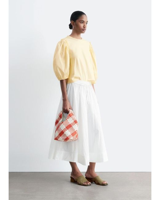 & Other Stories White Balloon-Sleeve Cotton Blouse