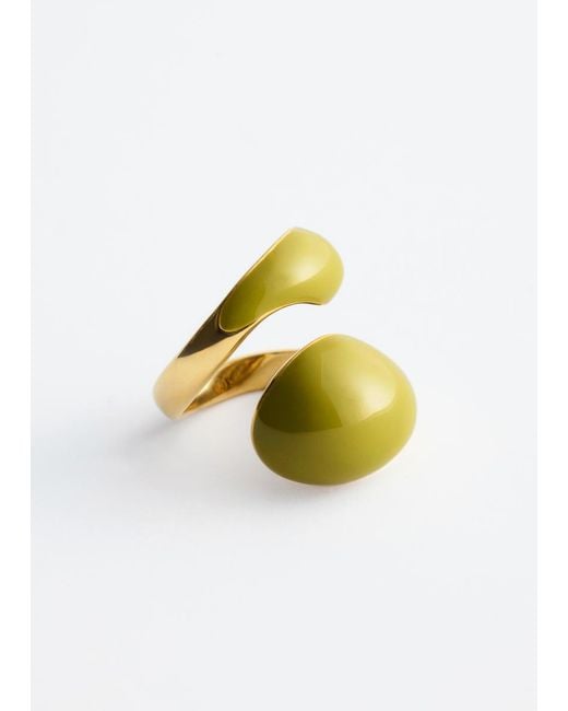 & Other Stories Yellow Double-Twist Sculptural Ring