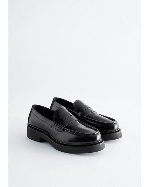 & Other Stories White Chunky Leather Loafers
