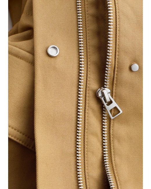& Other Stories Brown Oversized Drawstring Utility Jacket
