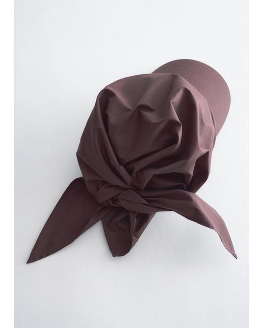 & Other Stories Brown Cotton Scarf Cap