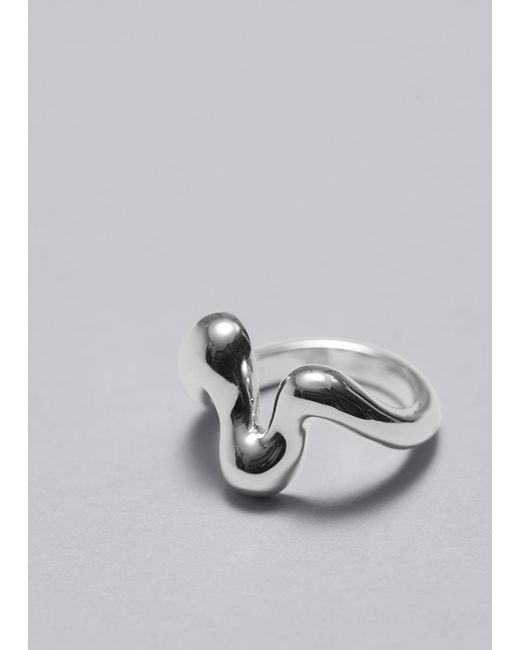 & Other Stories Gray Skulpturierter, Gewellter Ring