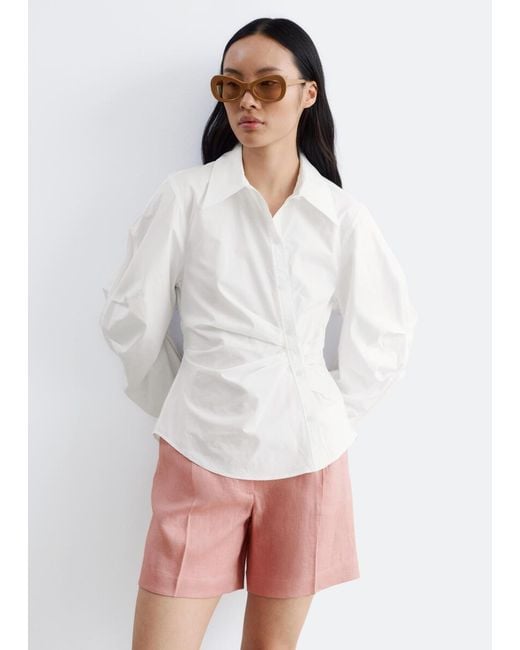 & Other Stories Natural Asymmetrical Cotton Shirt