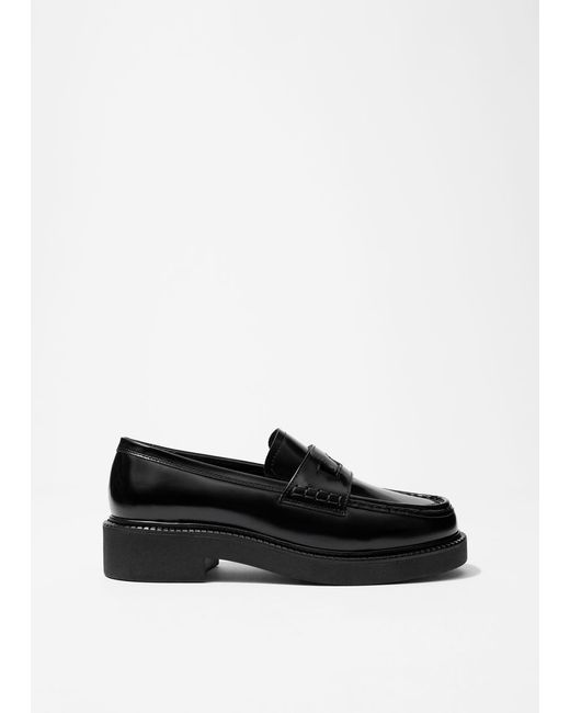& Other Stories Black Chunky Leather Loafers