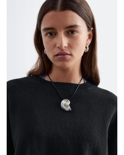 & Other Stories Black Cotton Jumper