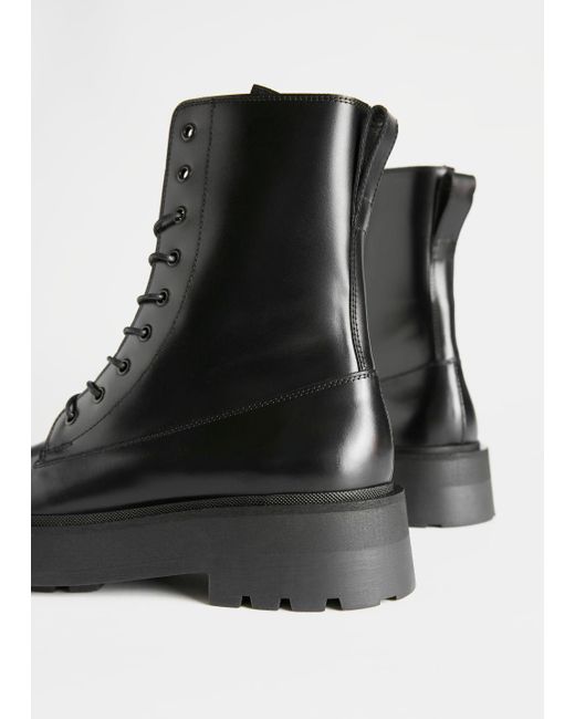 chunky platform leather boots