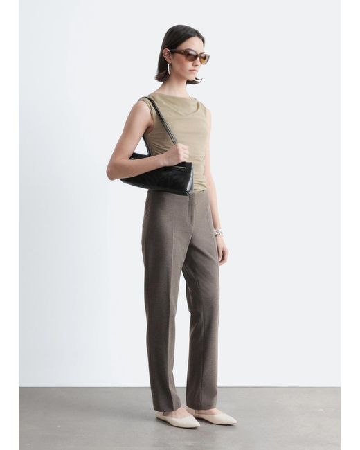 & Other Stories White Tailored Press-Crease Trousers