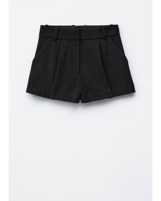 & Other Stories Black Press-Crease Wool Shorts