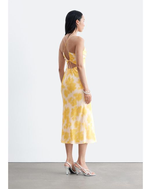 & Other Stories White Satin Slip Midi Dress
