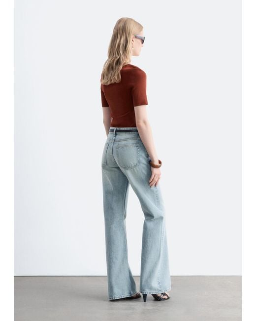 & Other Stories White Mid-Waist Bootcut Jeans