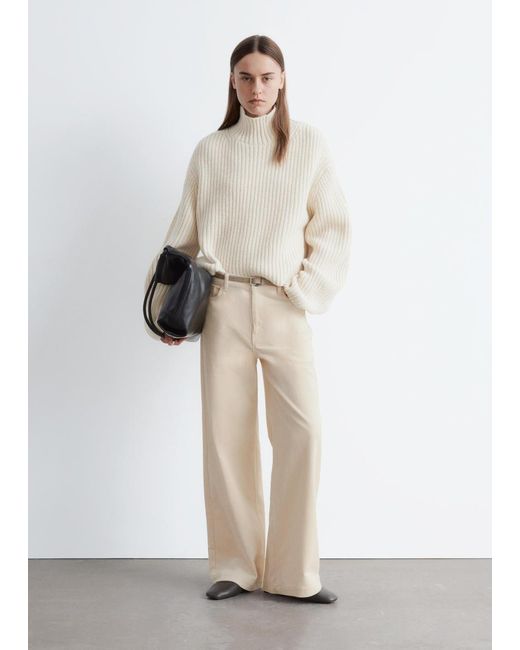 & Other Stories Natural Wide-Leg Corduroy Trousers