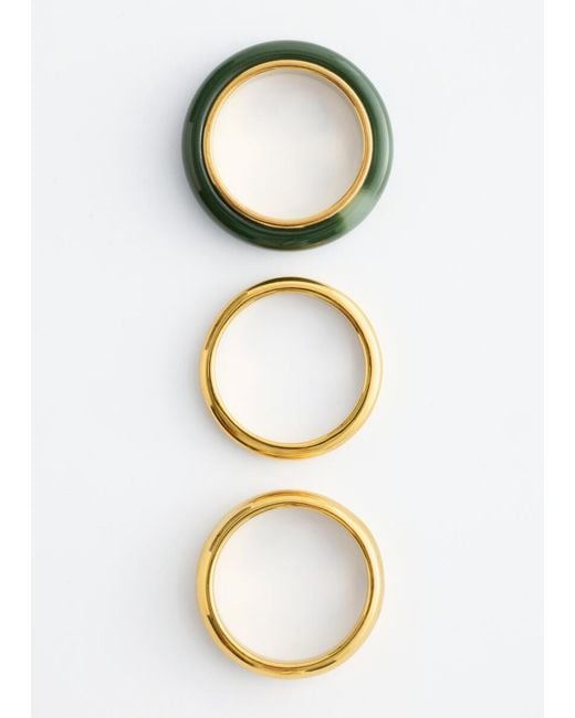 & Other Stories Yellow 3-Pack Ring Set