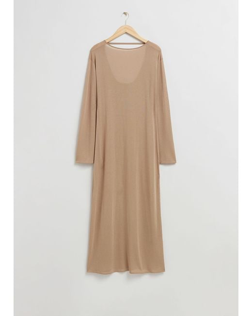 & Other Stories Natural Boat Neck Maxi Dress