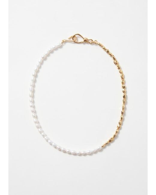 & Other Stories Metallic Short Irregular Bead Necklace
