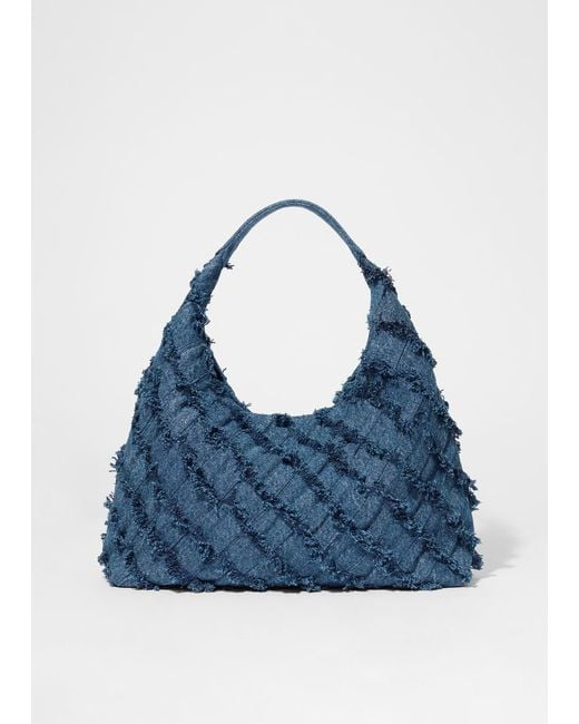 & Other Stories Blue Braided Denim Tote Bag