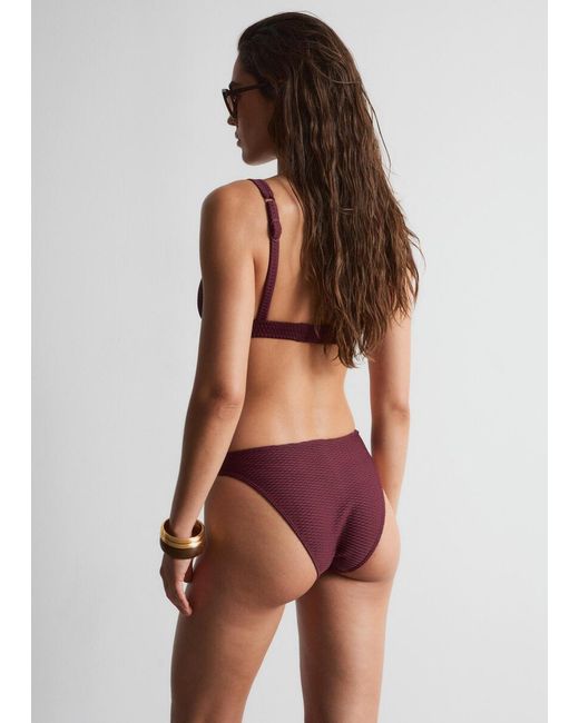 & Other Stories Purple Textured Triangle Bikini Top
