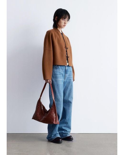 & Other Stories Blue Wool Doublé Jacket
