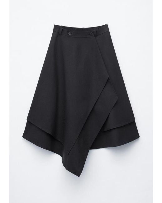 & Other Stories White Double Layer Asymmetric Skirt