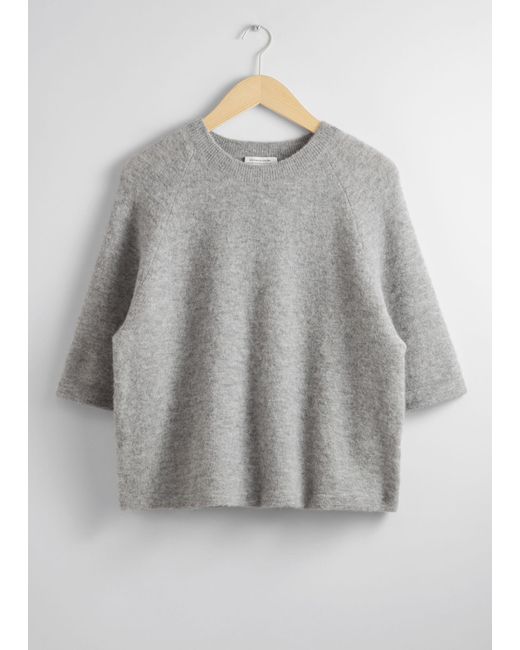 & Other Stories Gray Knit T-shirt