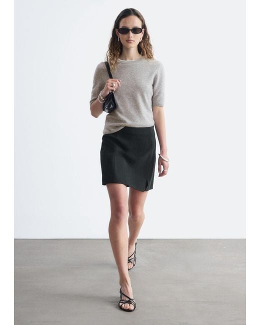 & Other Stories Black High-Waist Mini Skirt
