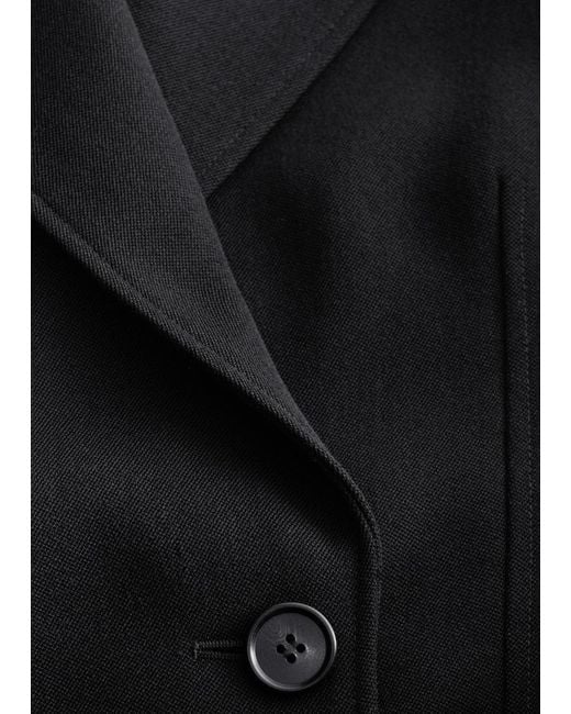 & Other Stories Blue Wool Tie-Belt Blazer