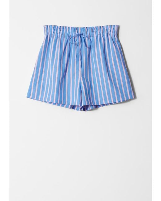 & Other Stories Blue Drawstring Shorts